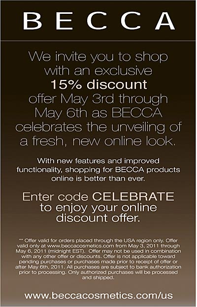 Becca Cosmetics New USA Website