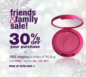 tarte cosmetics friends and family sale