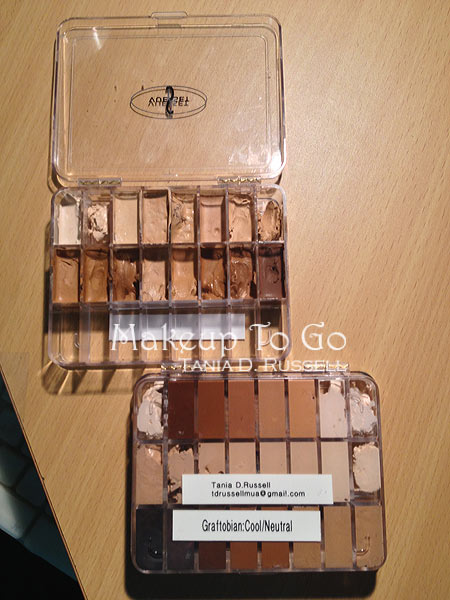 vueset empty makeup palette filled with graftobian HD creme foundations